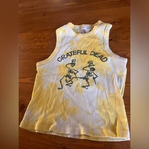 grateful dead yellow dyed tank size xs